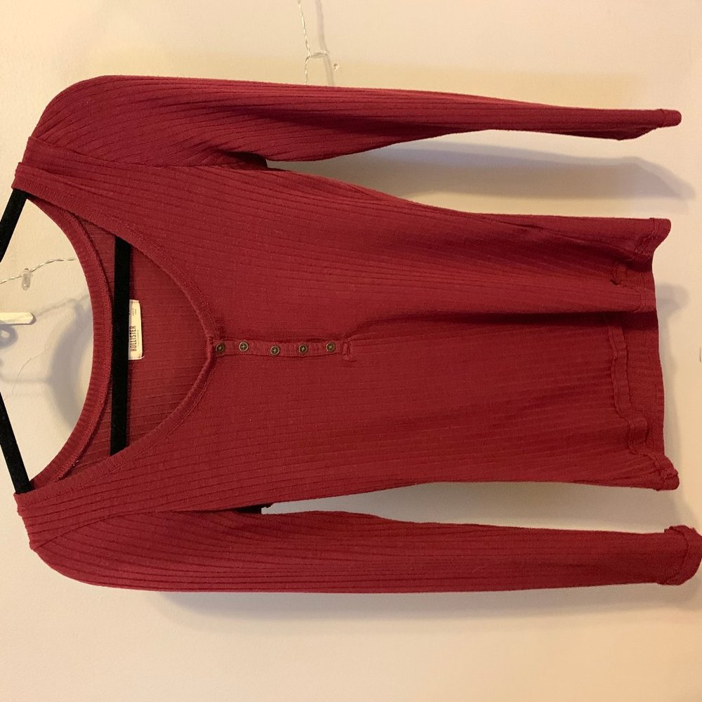 Burgundy long sleeve shirt